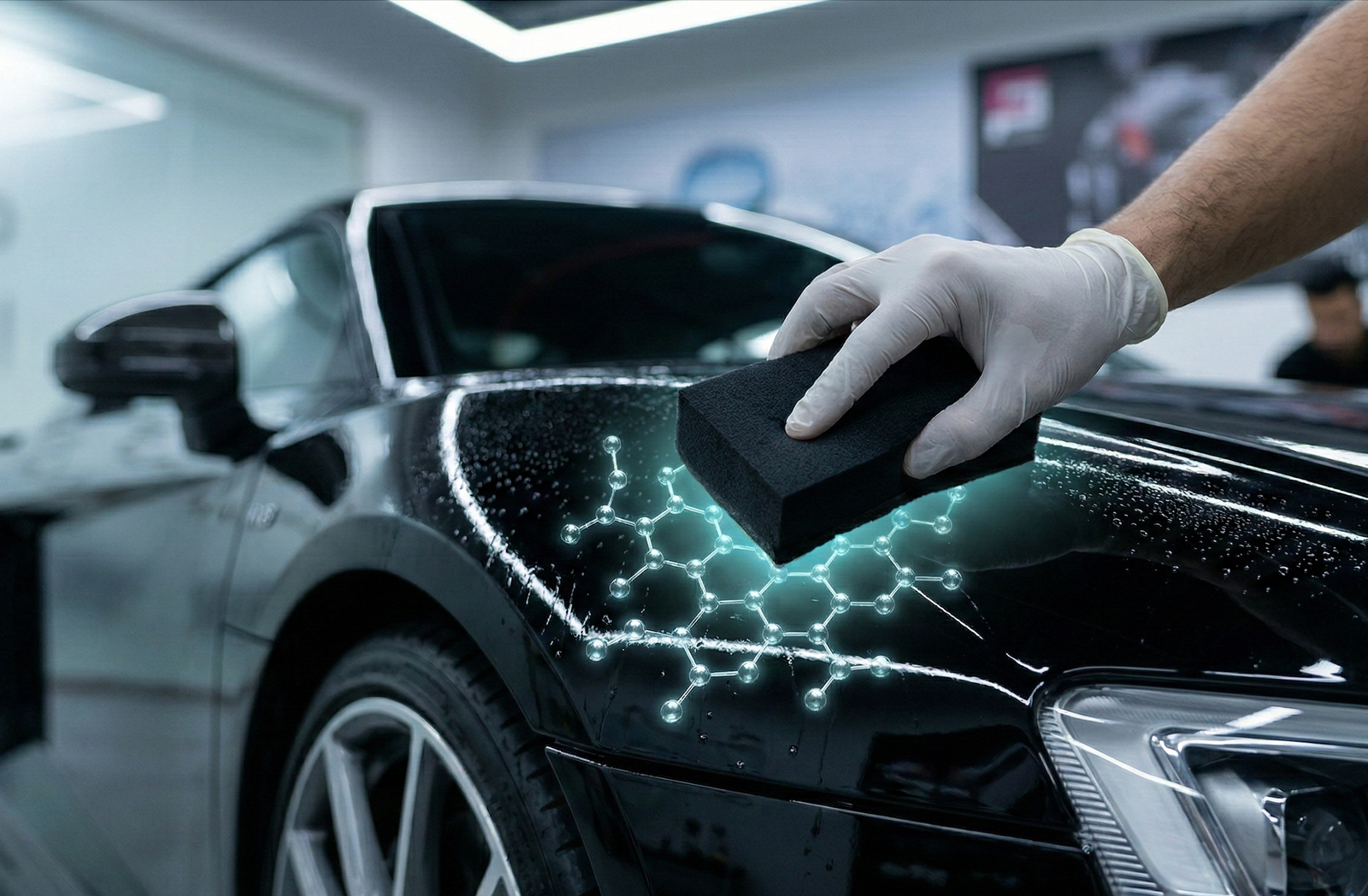 تطبيق طبقة النانو سيراميك لحماية طلاء السيارة في Velario Auto Care